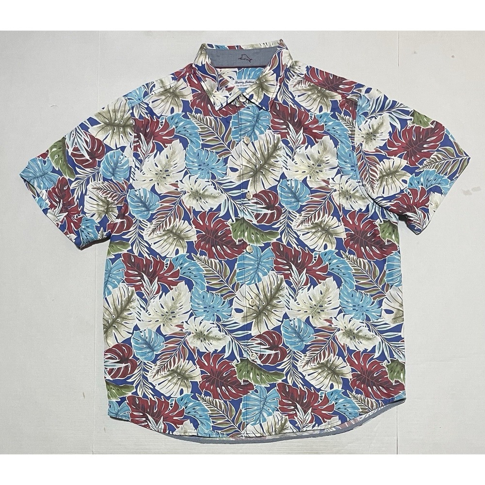 Tommy Bahama Coconut Point Hawaiian Shirt Mens Large‎ Tropical Camp Button Up